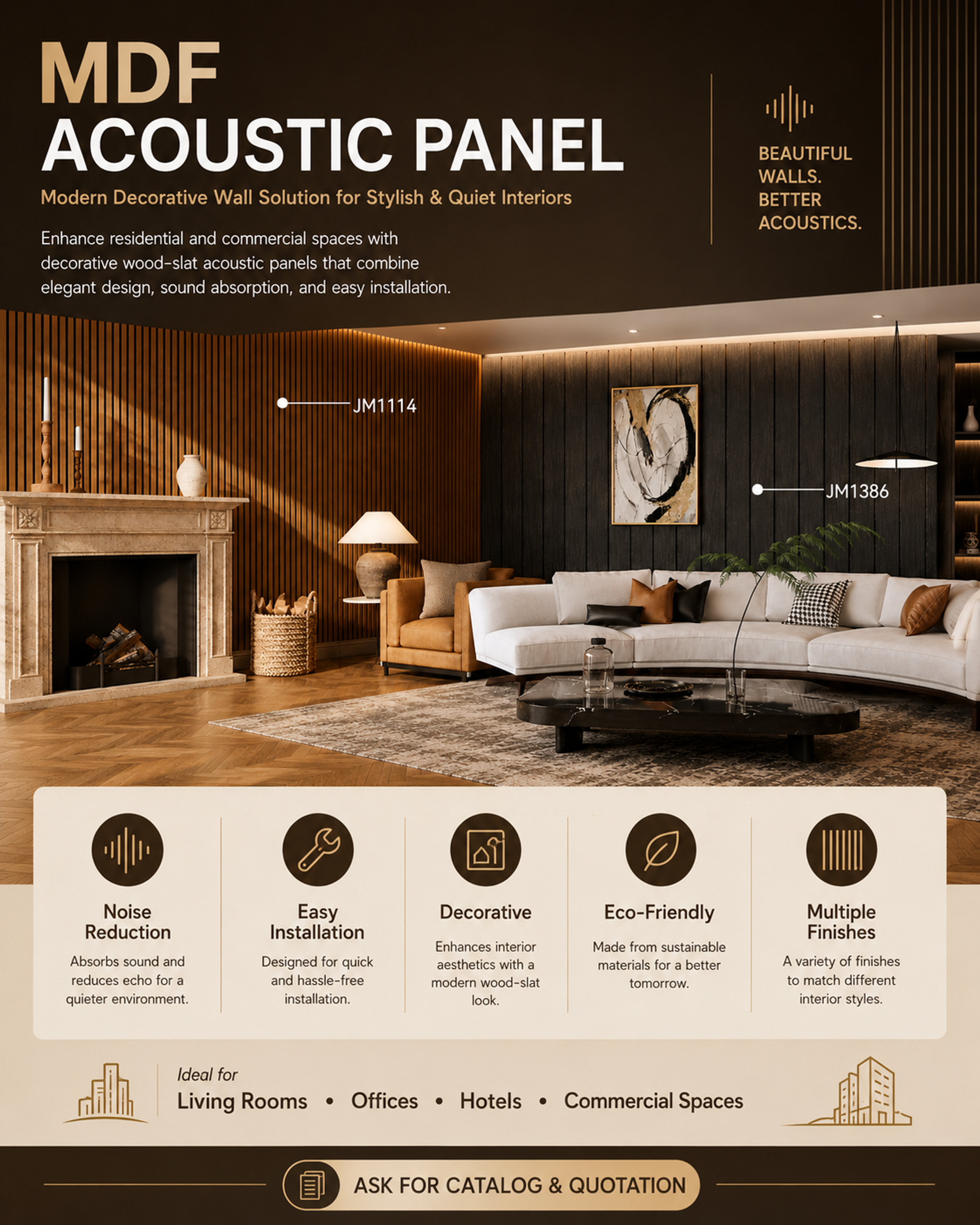 Painéis Acústicos Decorativos em MDF para Espaços Mais Silenciosos e Elegantes