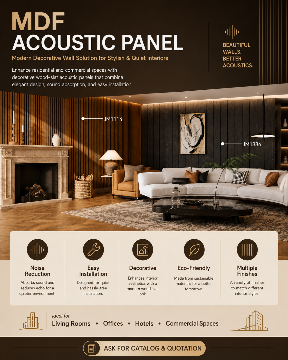 Painéis Acústicos Decorativos em MDF para Espaços Mais Silenciosos e Elegantes