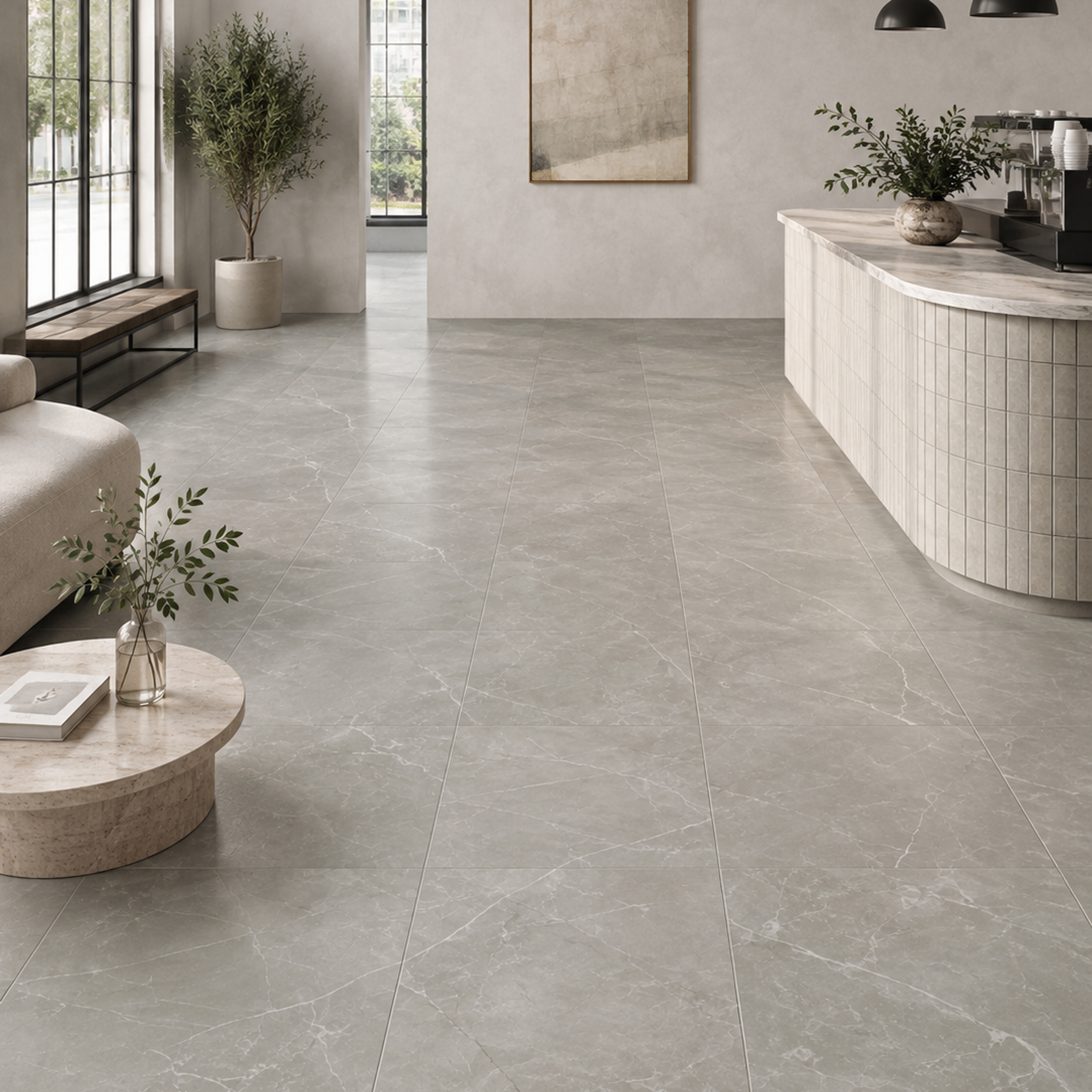 INTCO JSF50-YC004-SY02 Gray Marble-Look SPC Flooring, SPC, 305x610x5mm (view 3)