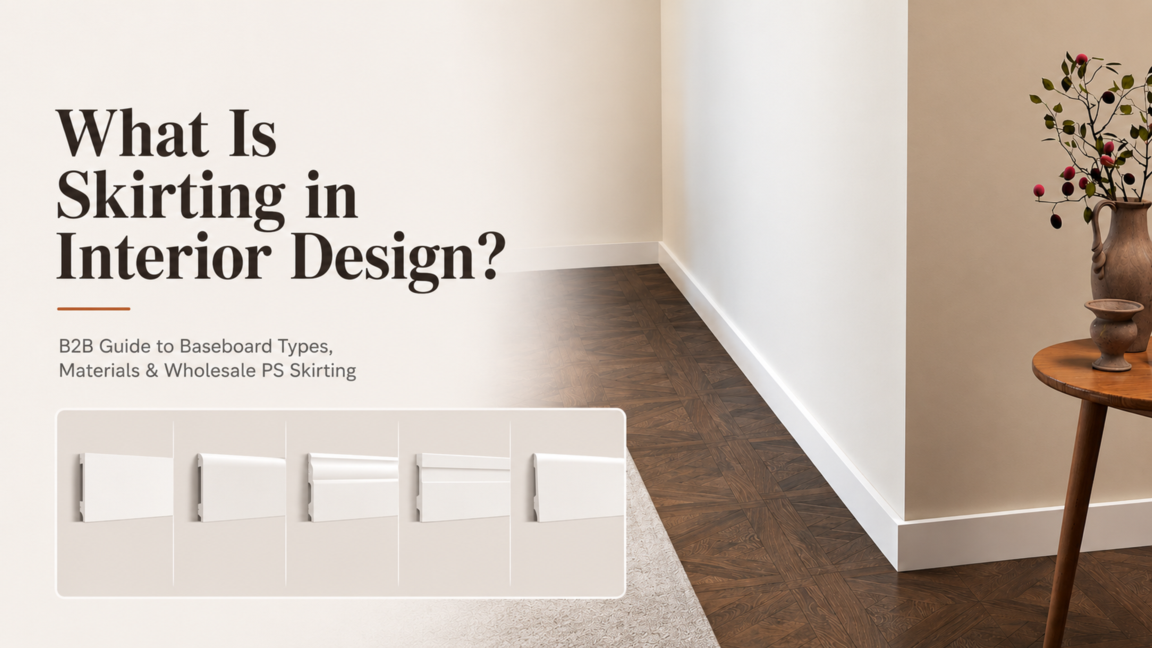 What Is Skirting in Interior Design? B2B Guide to Baseboard Types, Materials & Wholesale PS Skirting