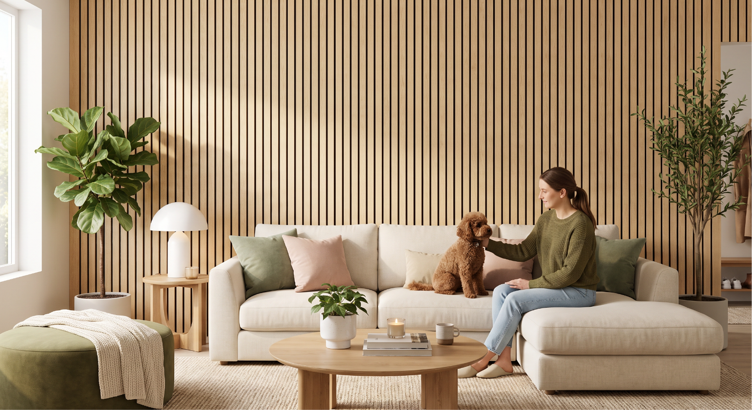 Widex MDF acoustic panels in an interior setting