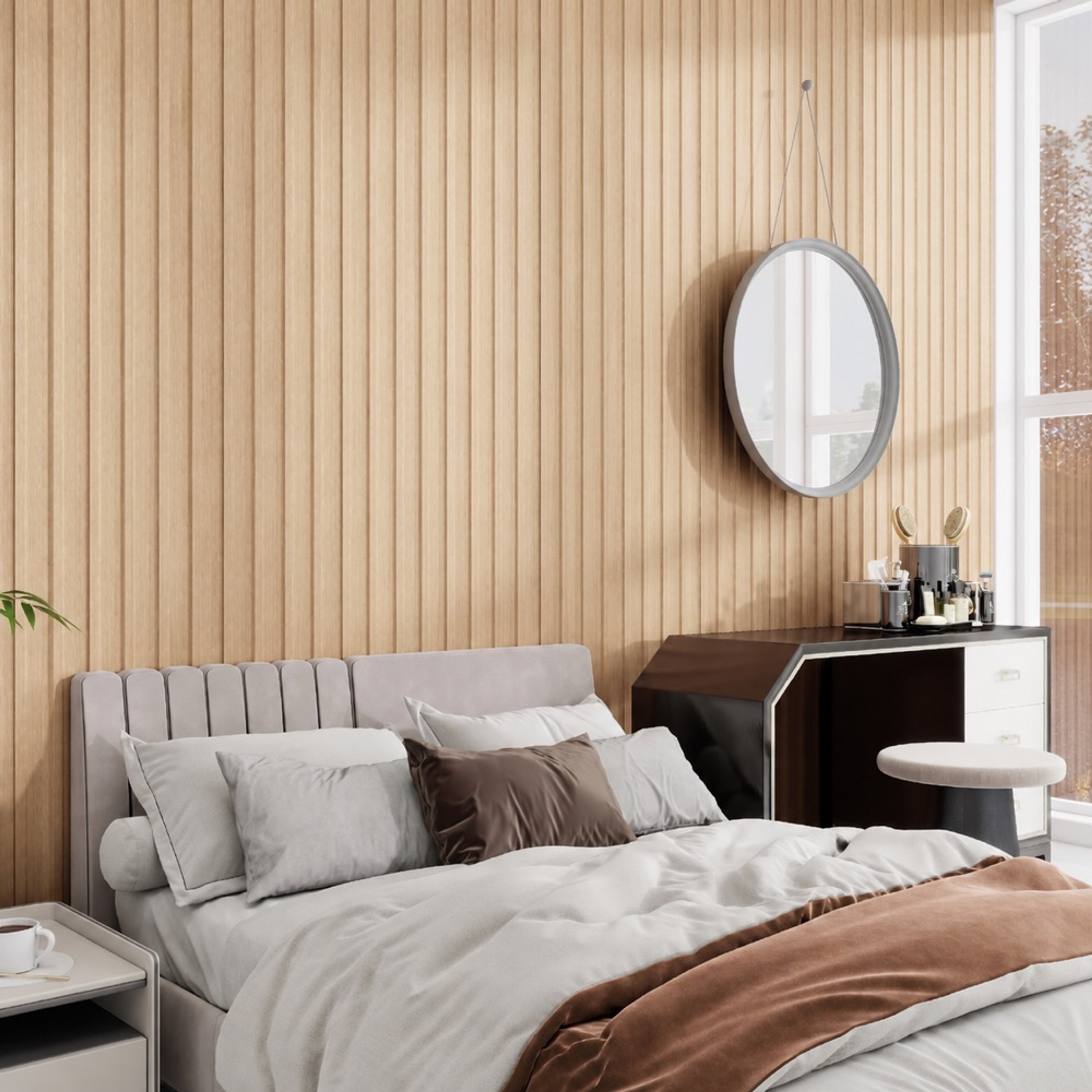 INTCO JM1660 MDF 3D Wall Panel, MDF&PET, 2400X125X12mm (view 3)
