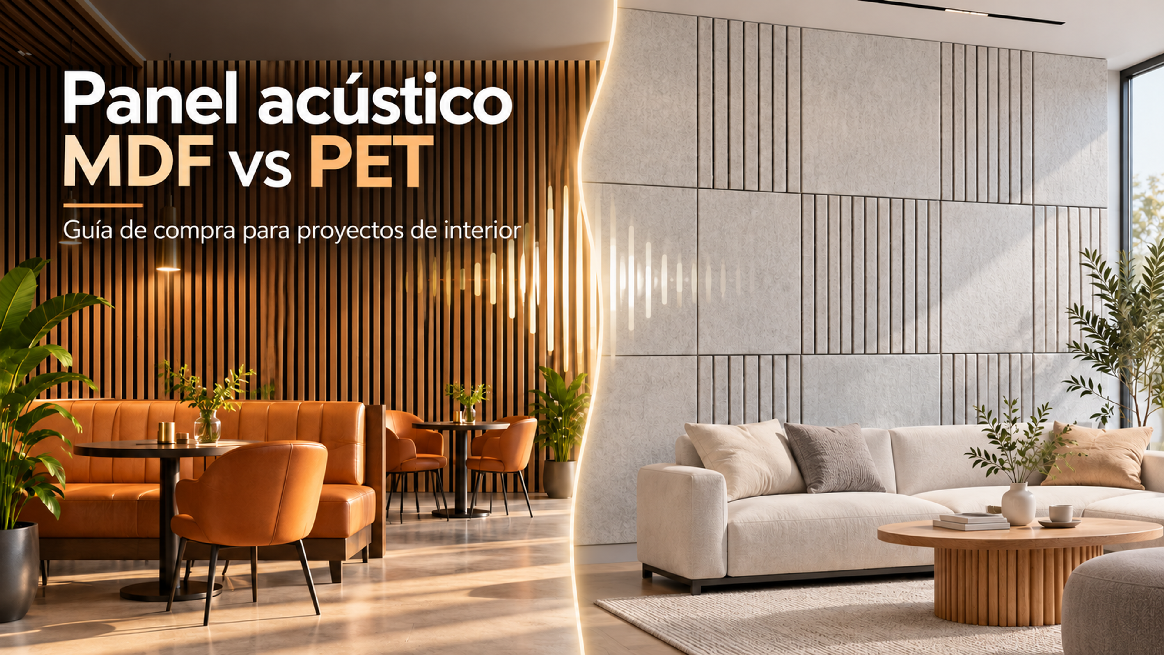 Panel acústico MDF vs PET: guía de compra