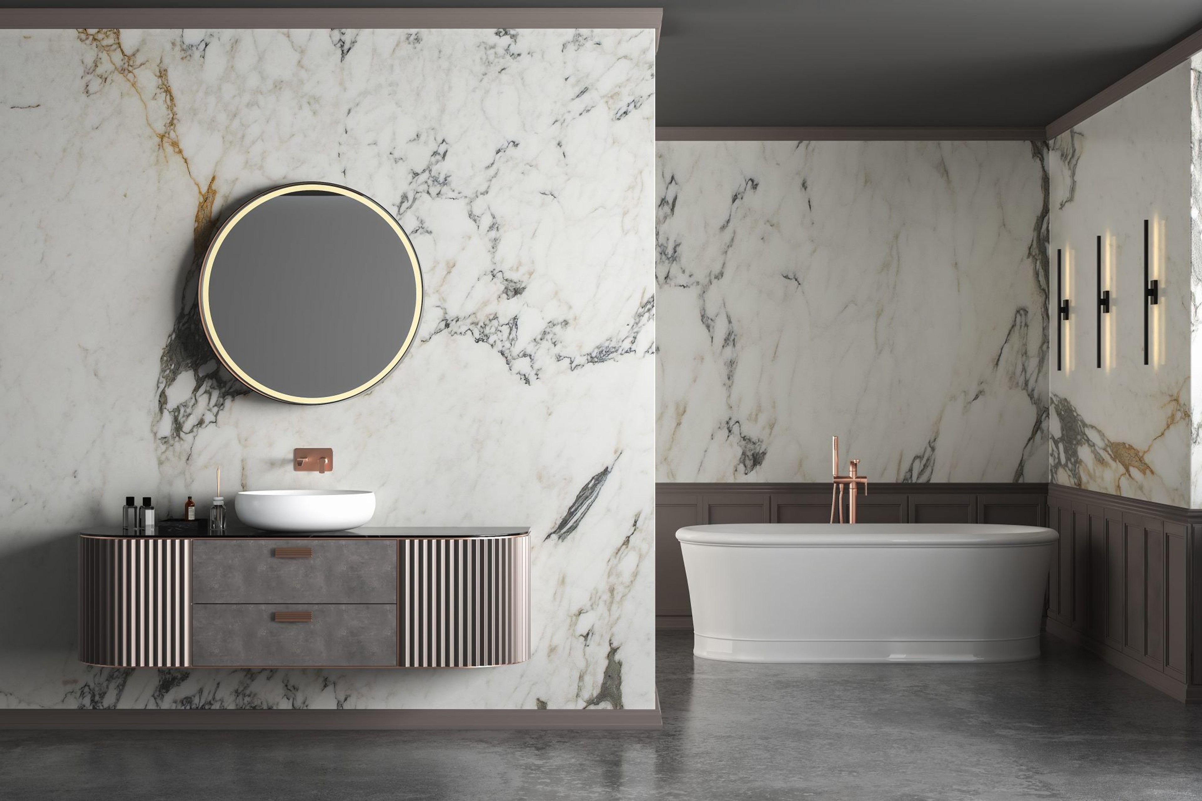 What wall panels can be used in bathrooms?