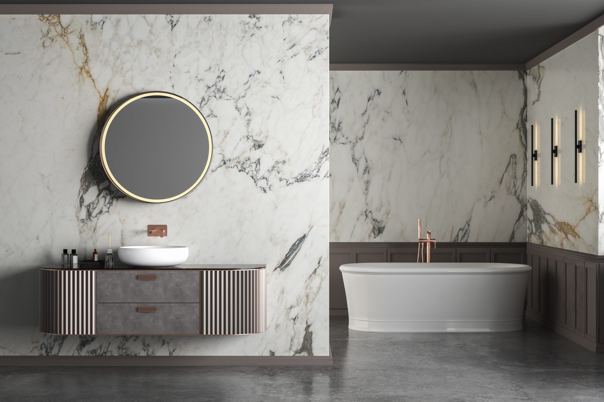 What wall panels can be used in bathrooms?