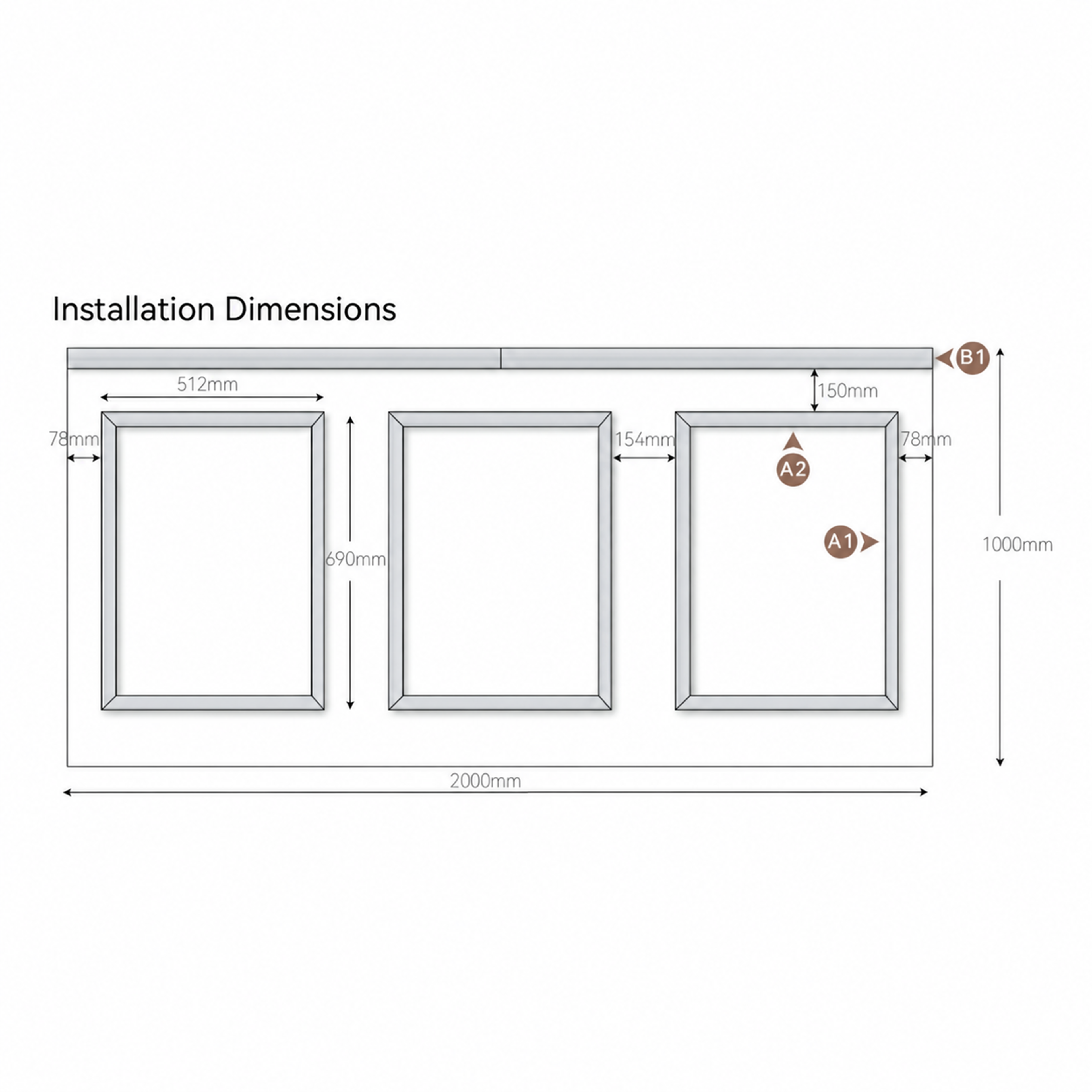 INTCO JC101-JX60 LUXE FRAME PS Wall Panel Kit, PS (view 3)