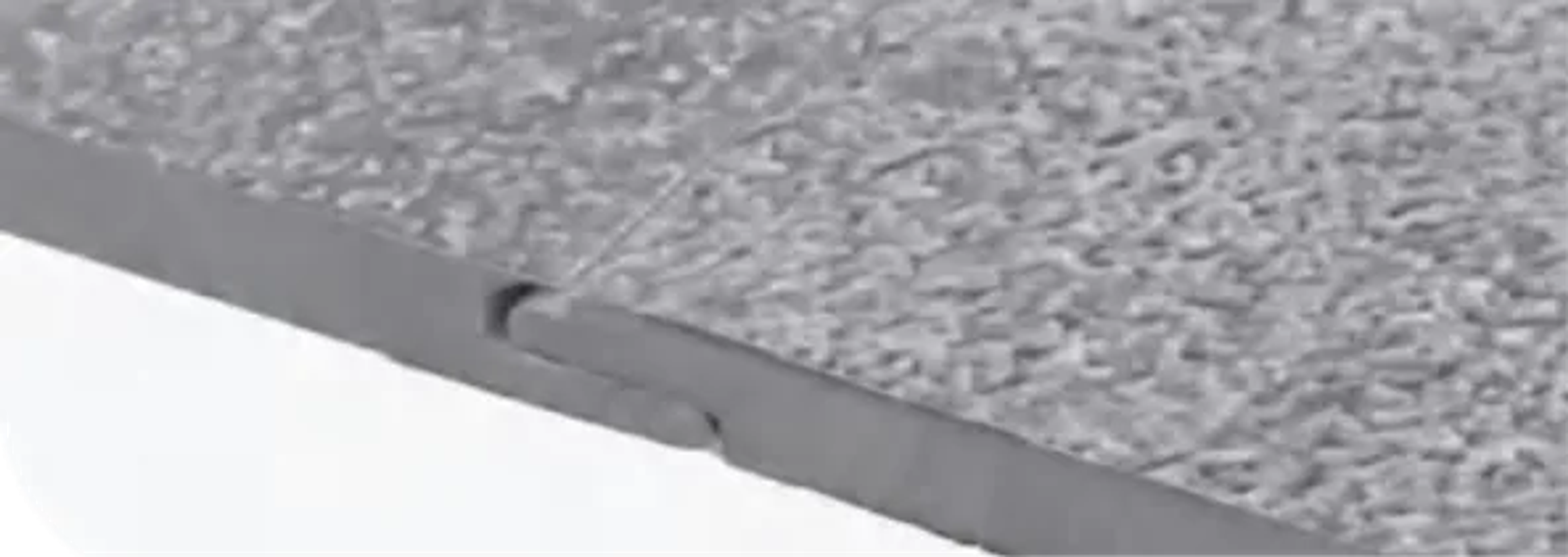Two panels joined, showing the finished seam