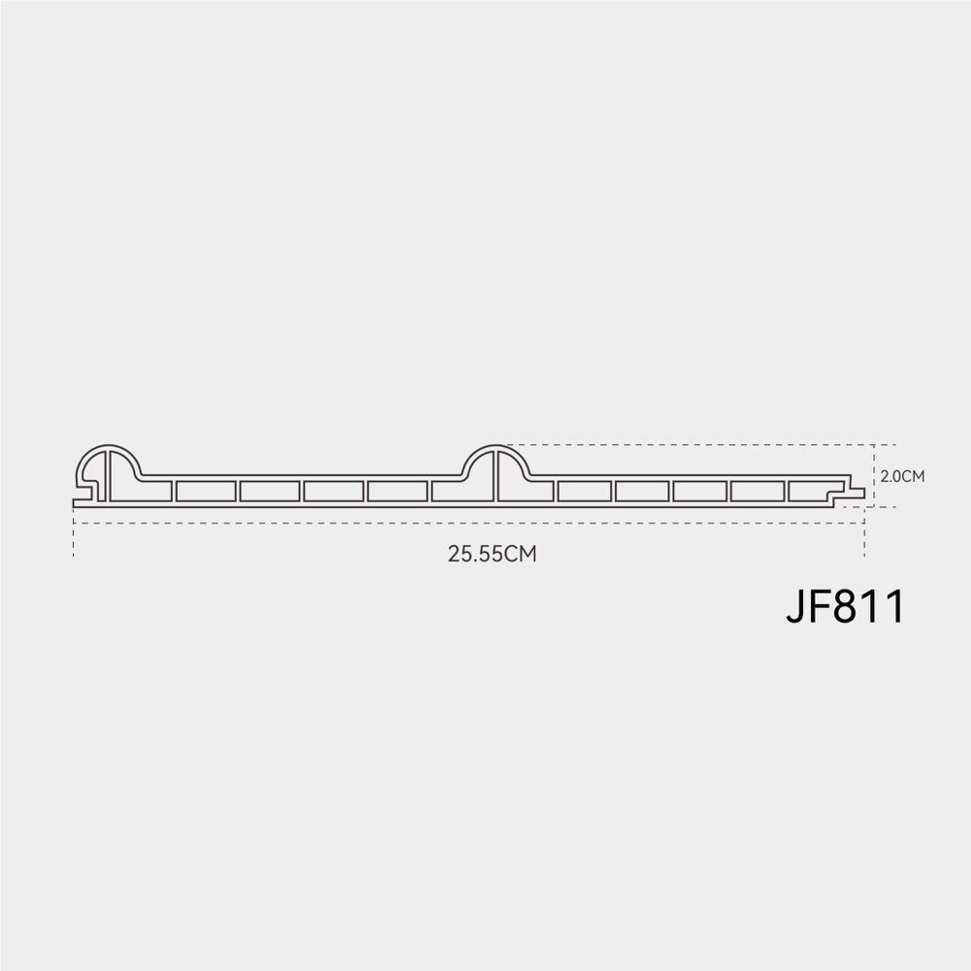 INTCO JF811 WPC Wall Panel, WPC, 2900X255.5X20X250mm (view 4)