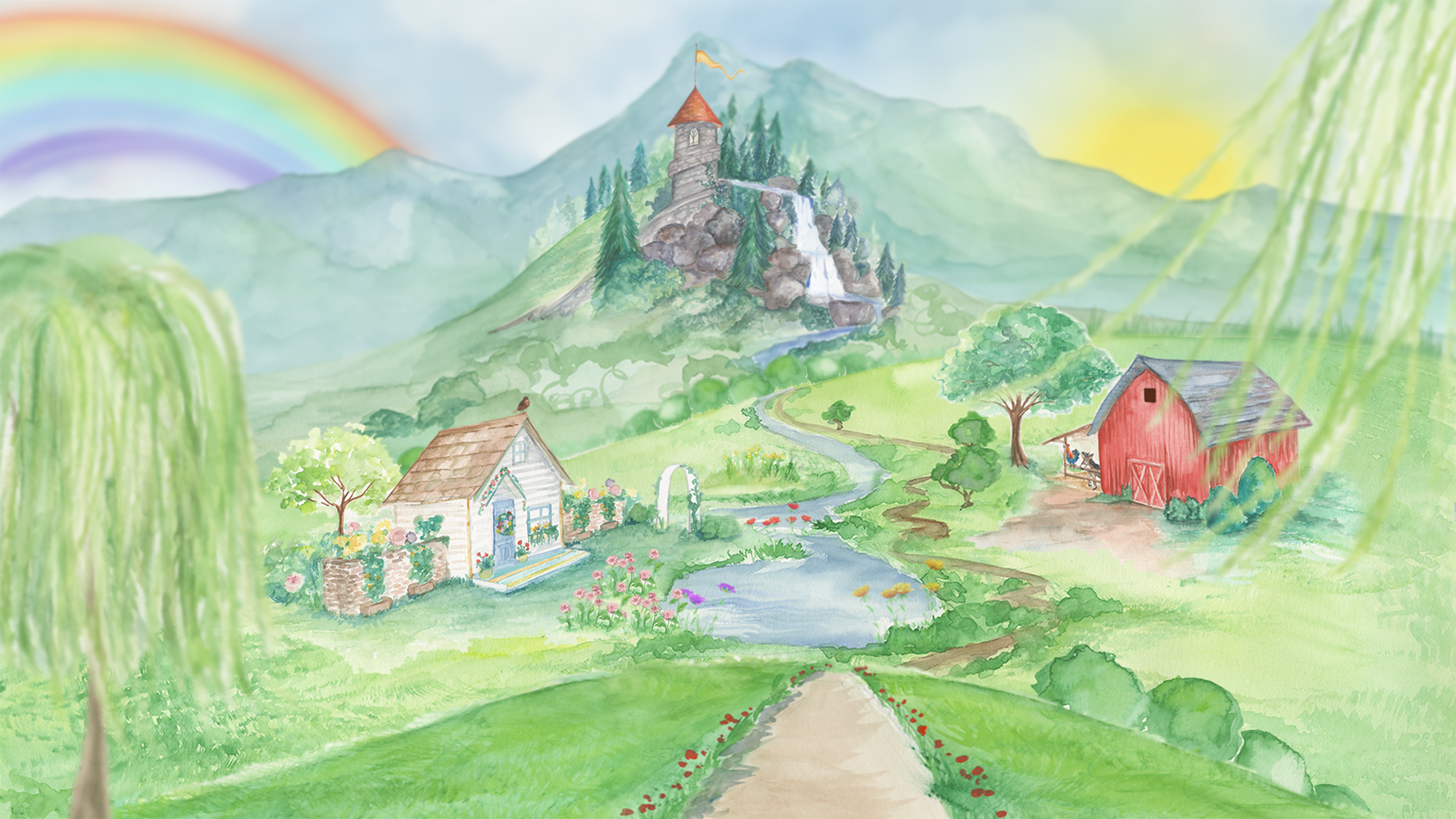 A watercolor map of the Wonderful World of Benjamin Cello