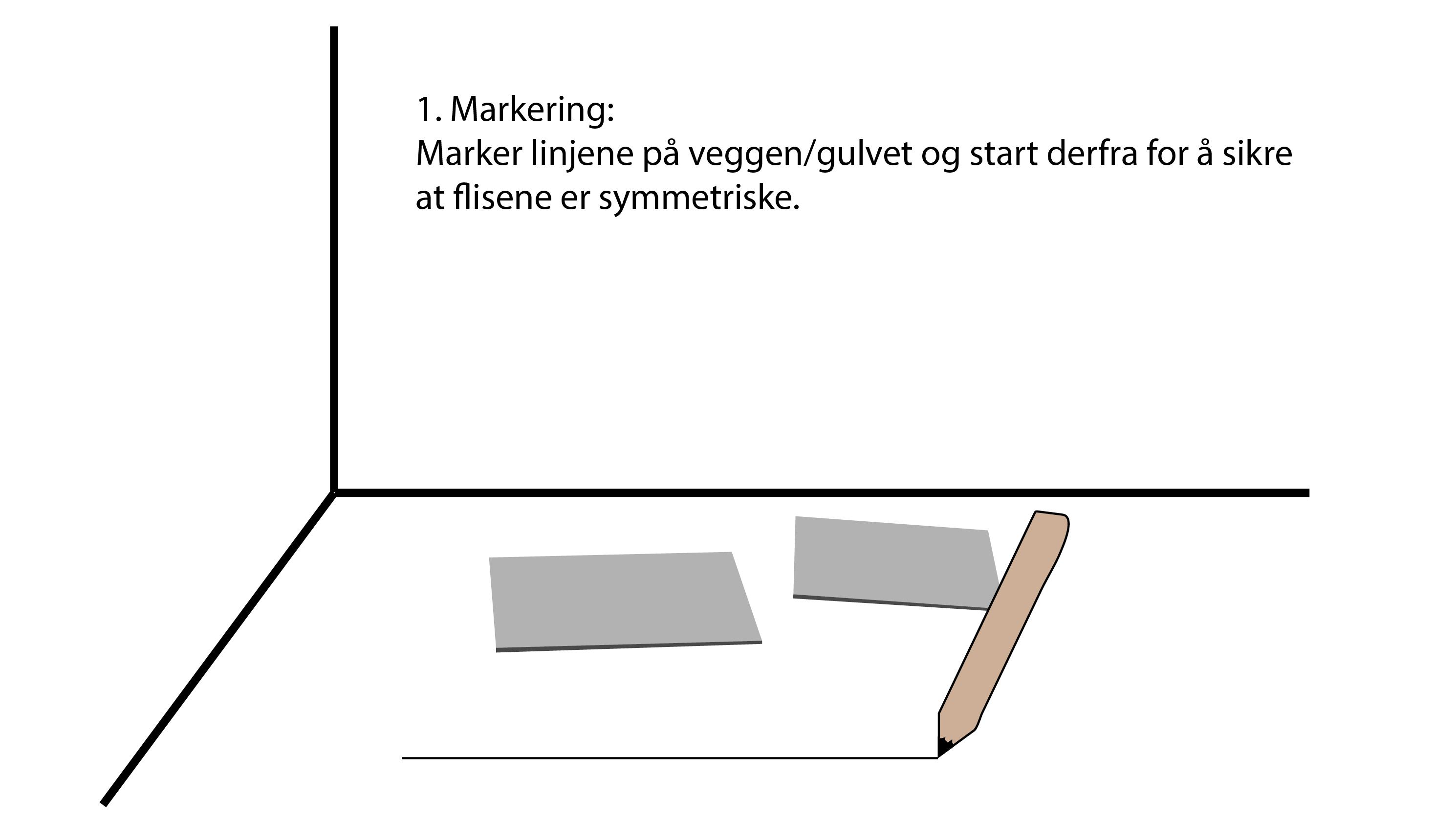 Illustasjon av hvordan man legger fliser, legge fliser