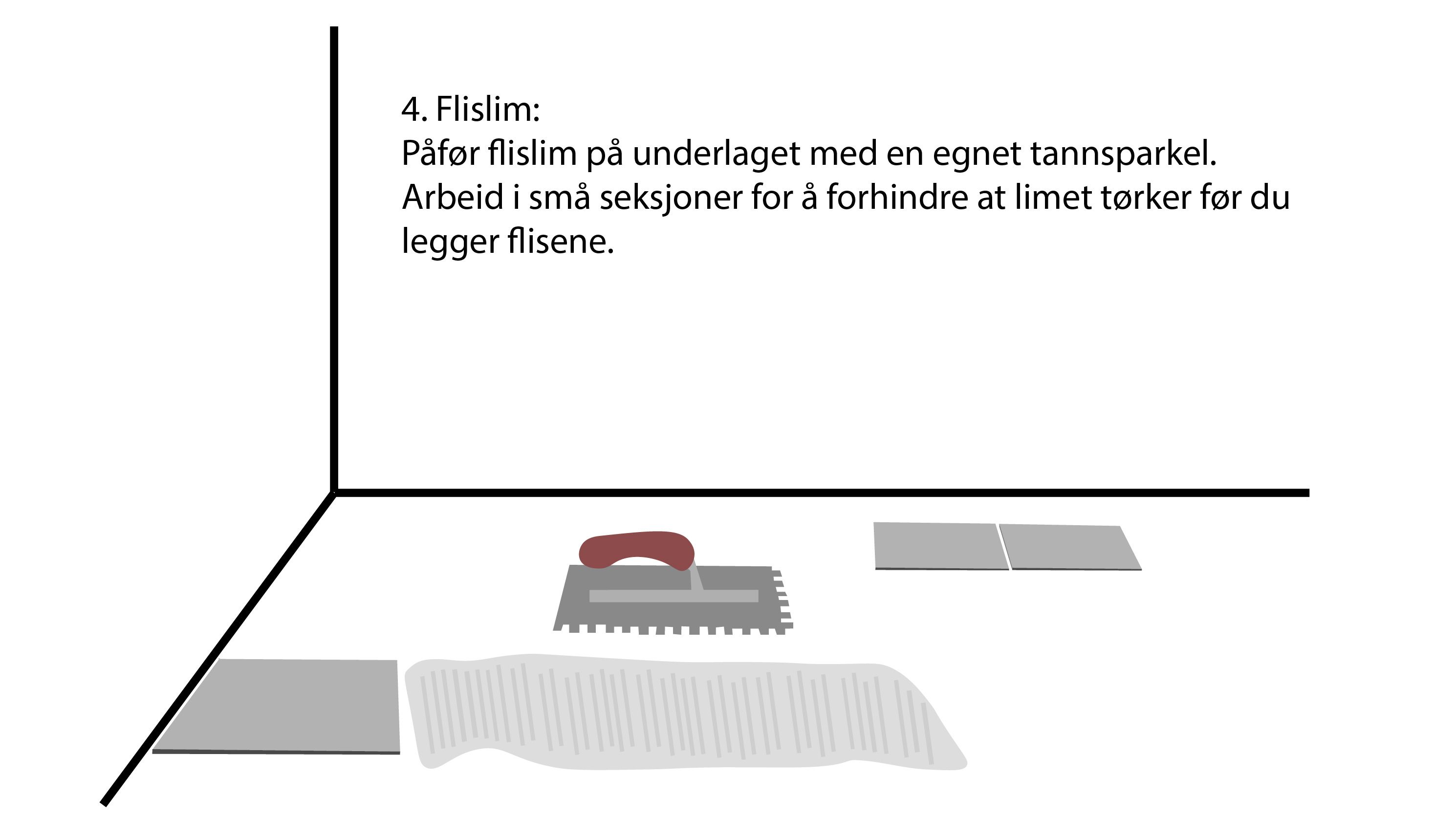 Illustasjon av hvordan man legger fliser, legge fliser