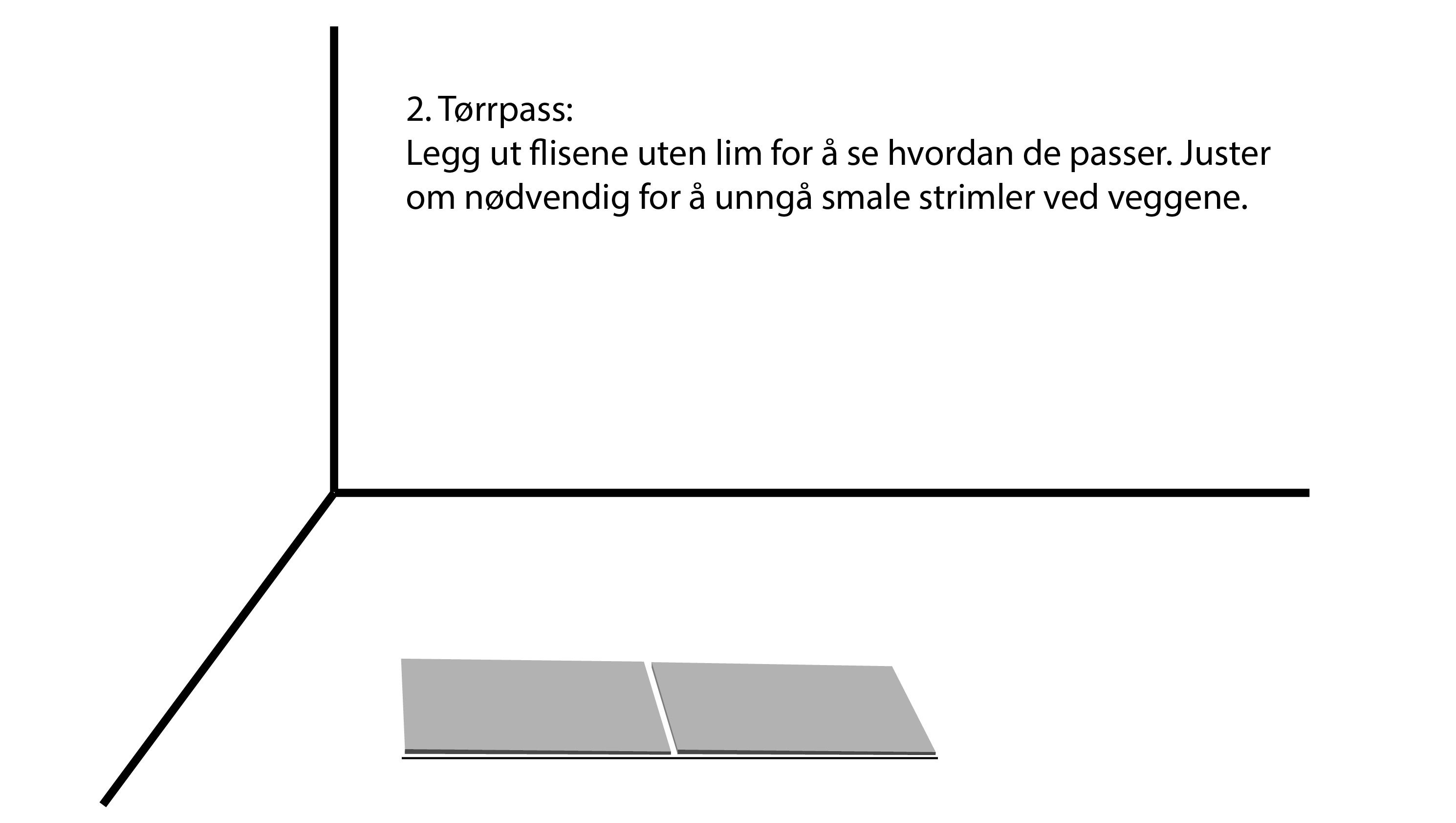 Illustasjon av hvordan man legger fliser, legge fliser