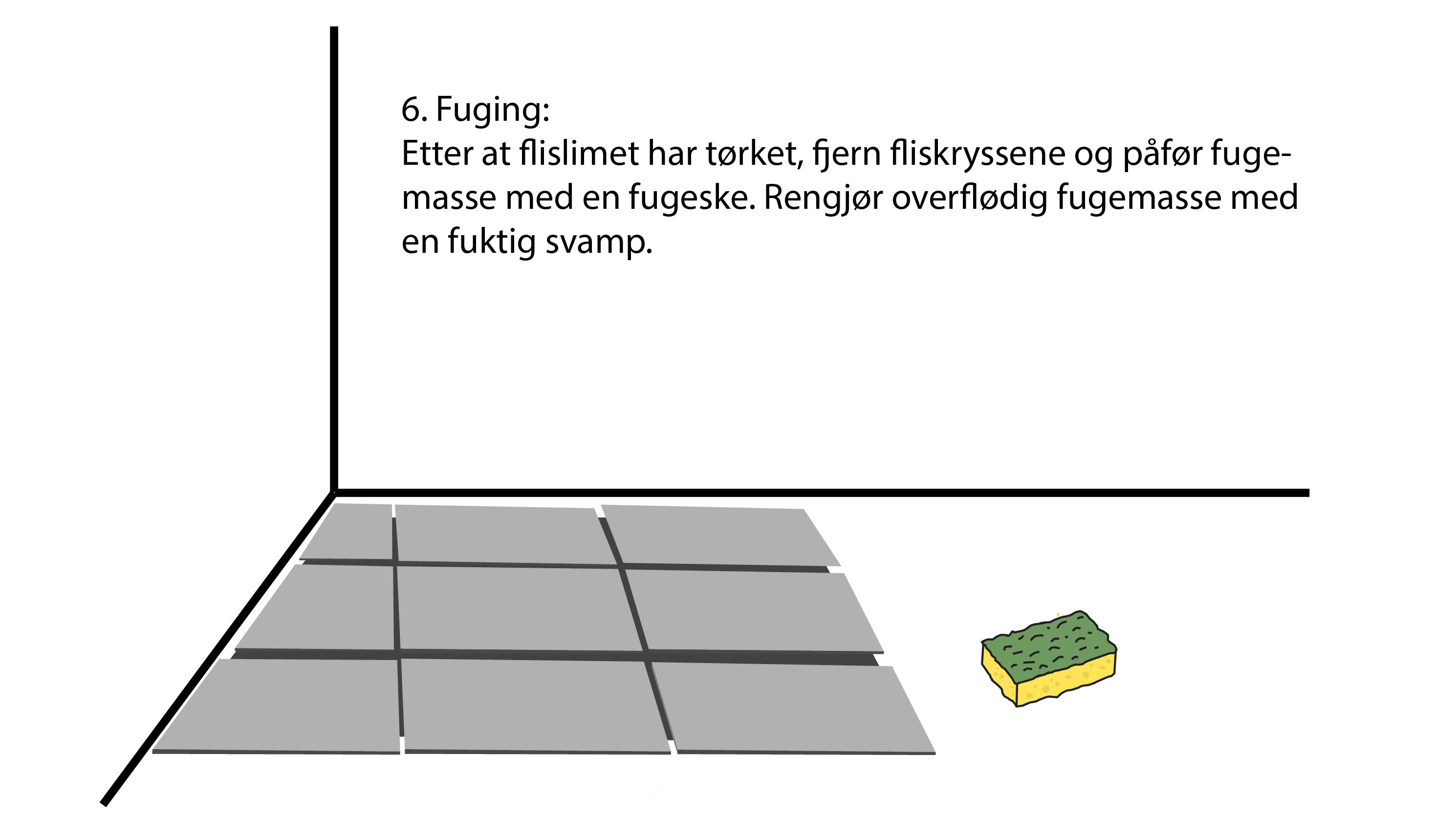 Illustasjon av hvordan man legger fliser, legge fliser