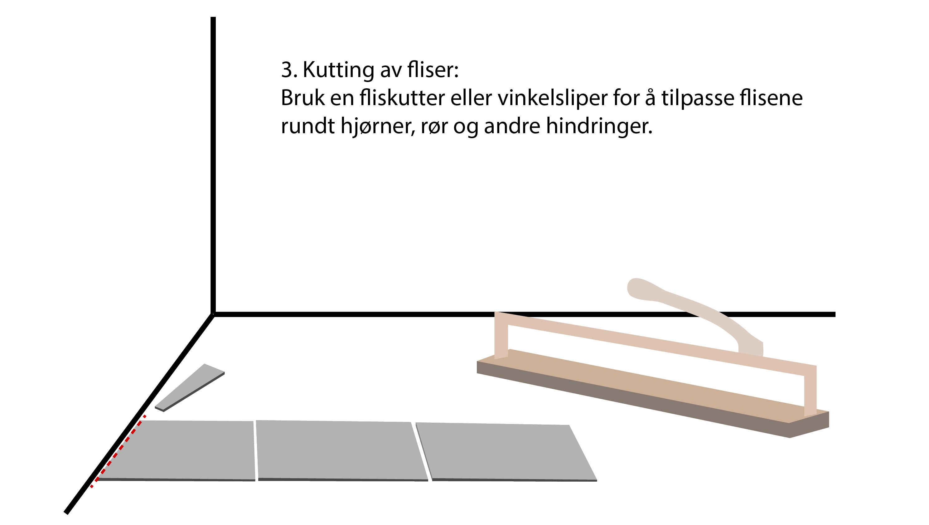 Illustasjon av hvordan man legger fliser, legge fliser