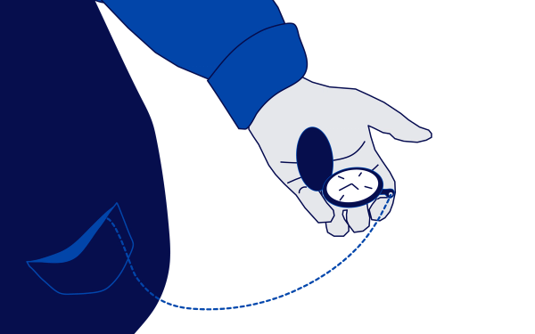 en illustrasjon av en rørleggervakt som holder en klokke en illustrasjon av en rørleggervakt som holder en klokke