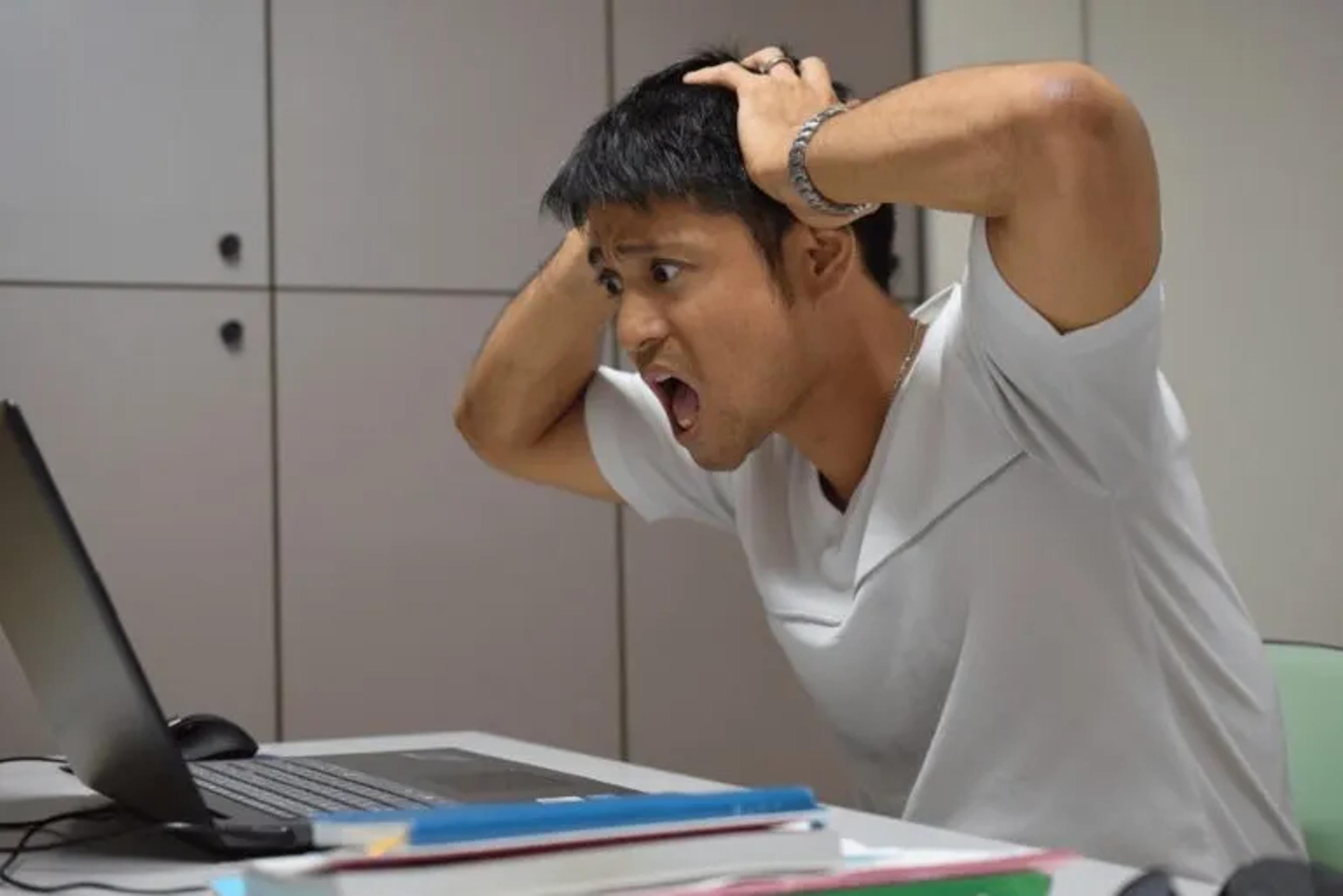 image of man in distress