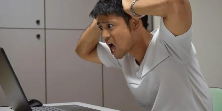 image of man in distress