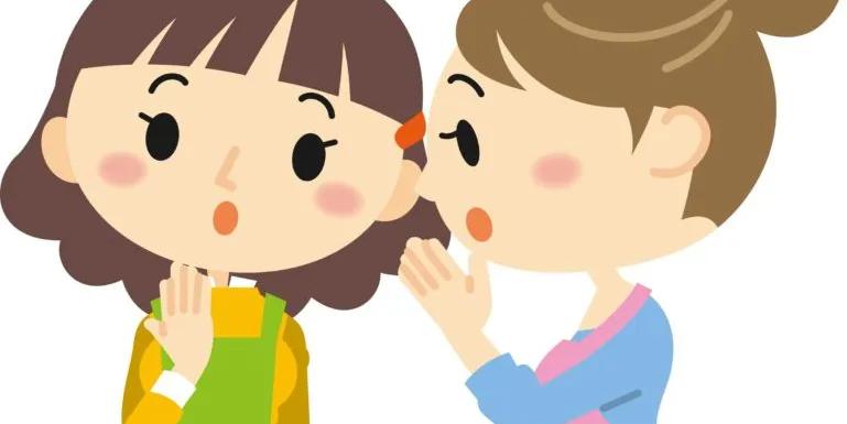 two women telling secrets