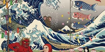 A composition of Japanese Emoji coming to life