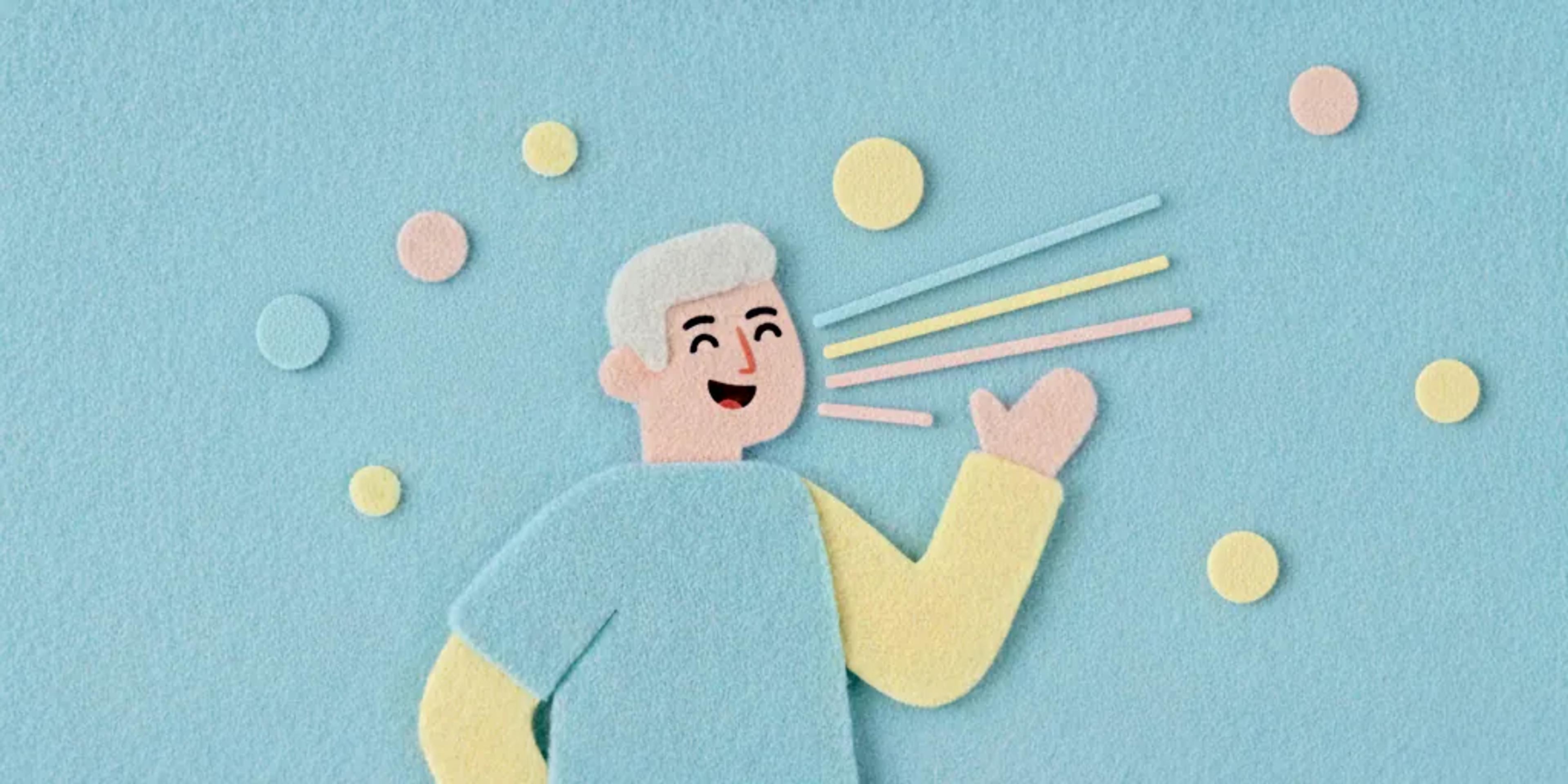 an illustration of a person speaking happy and confidently