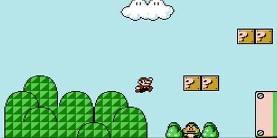 Image of Mario and a Gumba or Kuribo in Super Mario Bros.