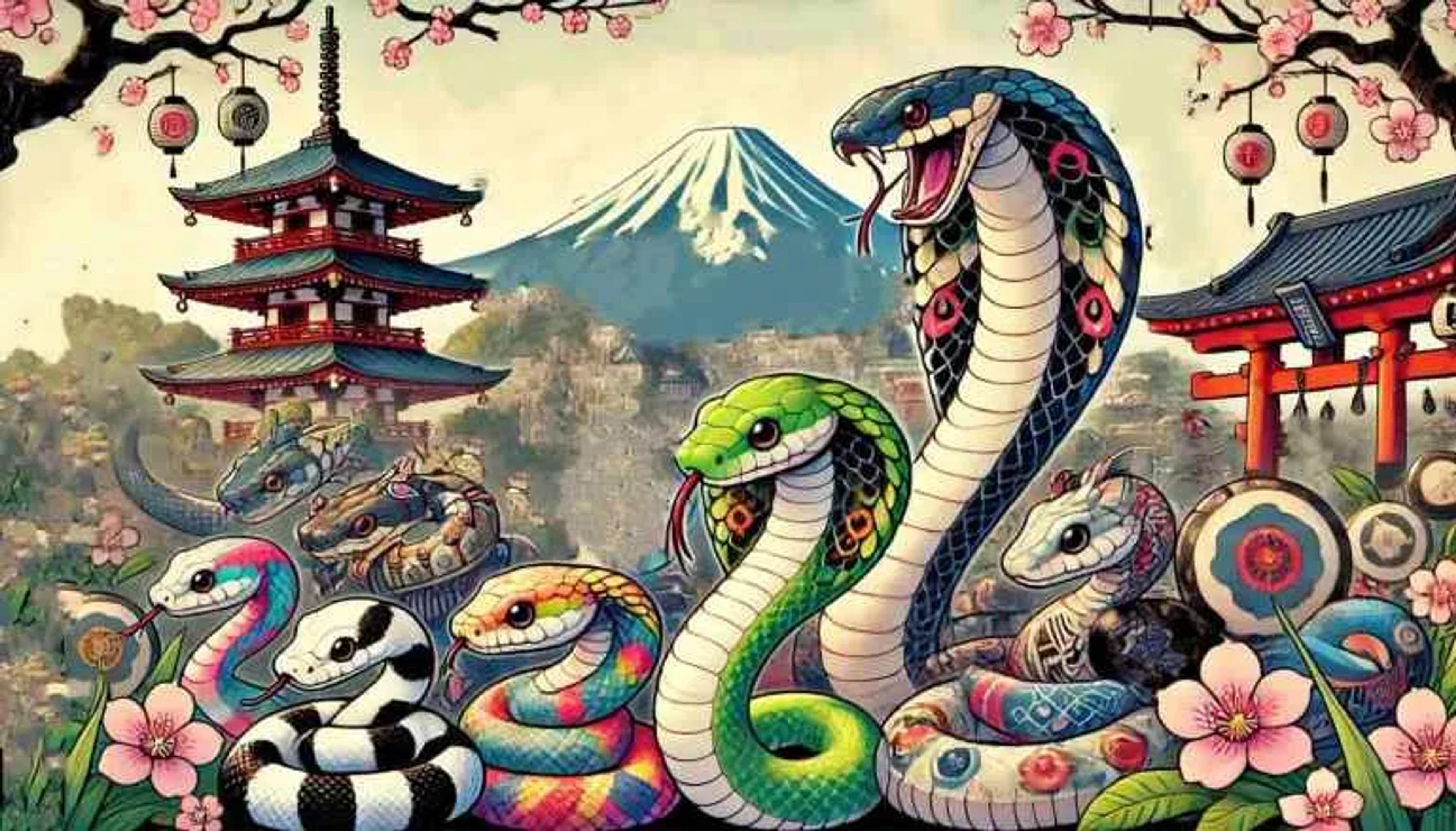 Snakes And Mt Fuji