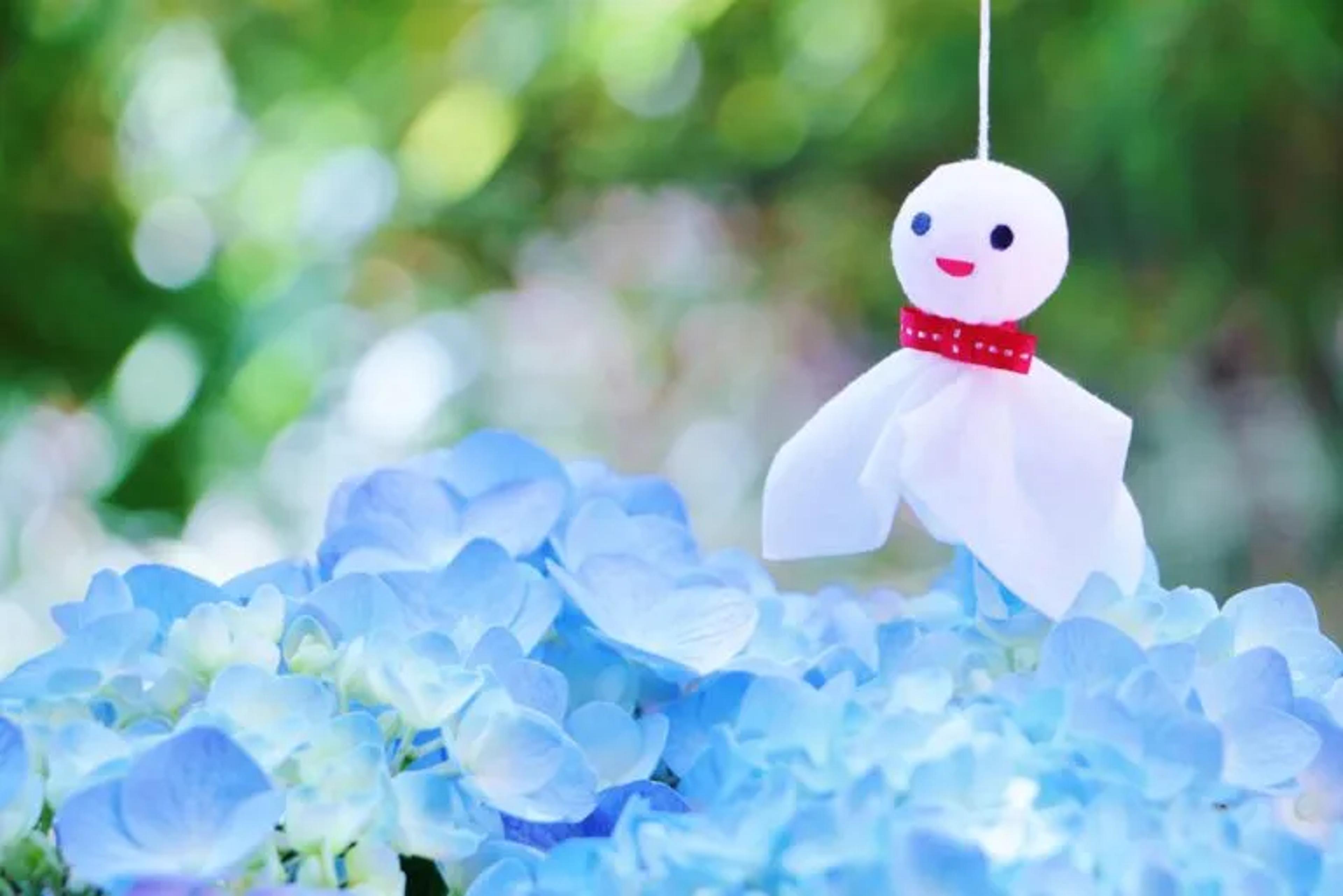 Teruteru bozu which is a ghost looking doll put out in June in Japan