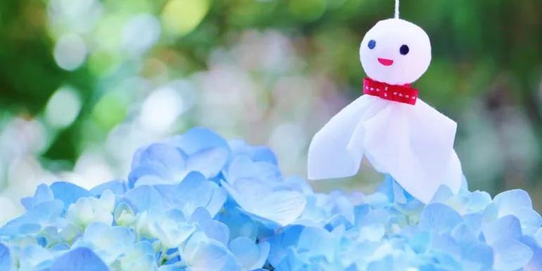 Teruteru bozu which is a ghost looking doll put out in June in Japan