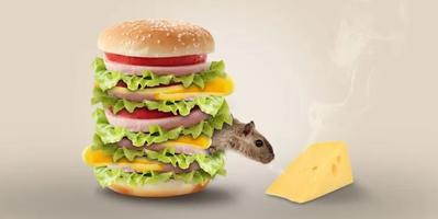 image of mouse with oishisou na cheese and burger