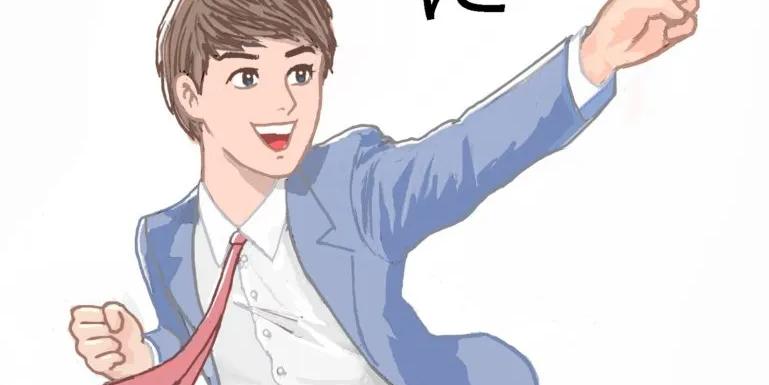 Man pointing with the Japanese sound ni written に in Japanese