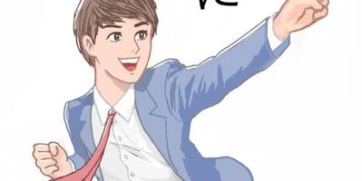 Man pointing with the Japanese sound ni written に in Japanese