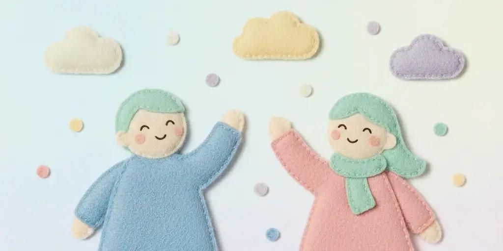 image of two greeting