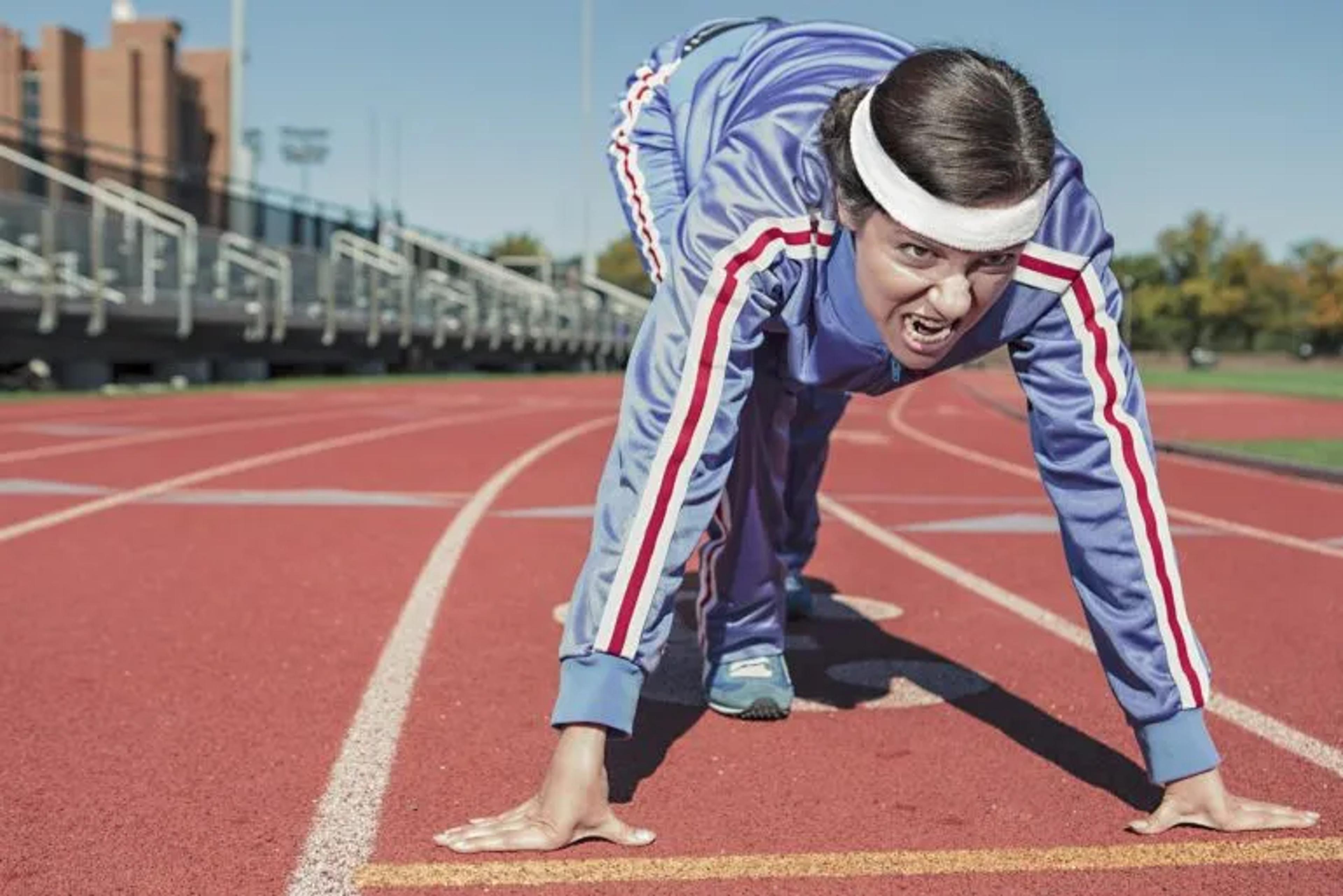 image of woman about to run