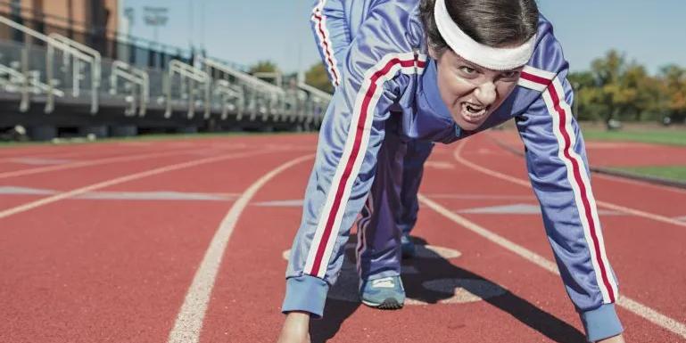 image of woman about to run