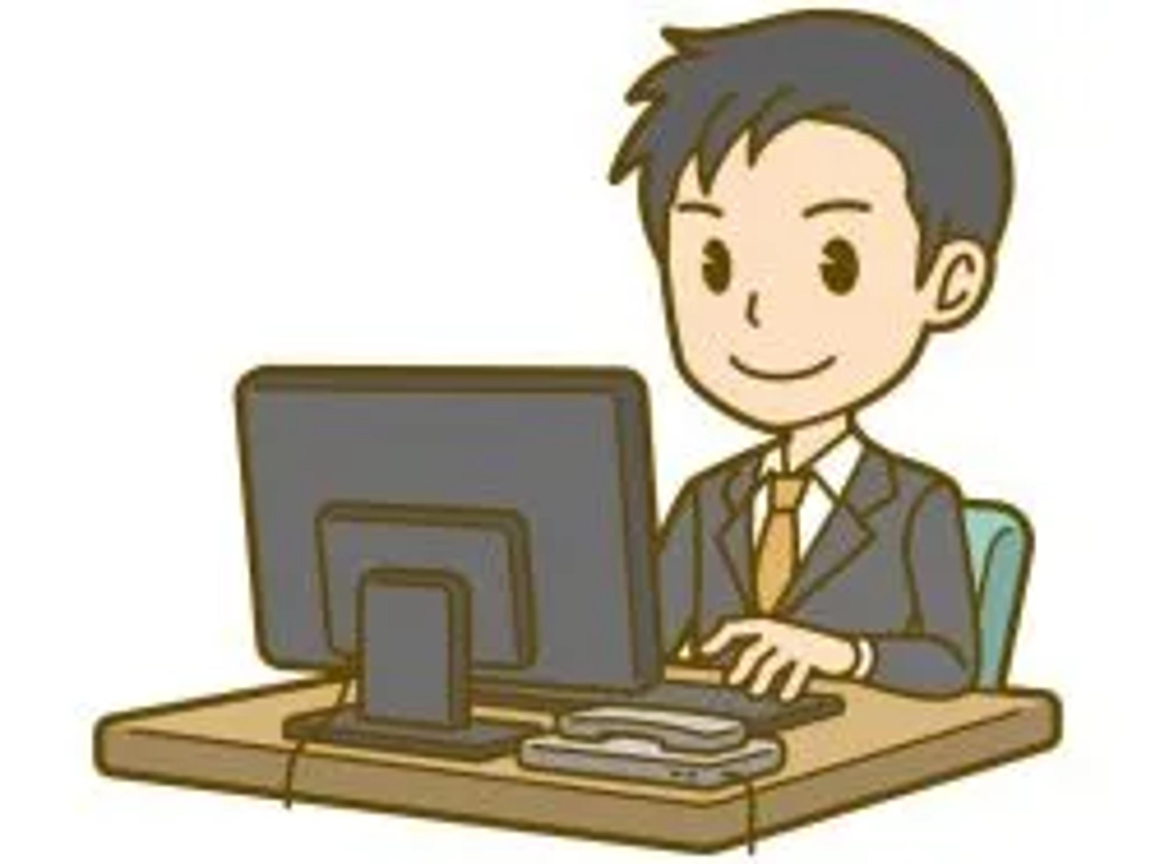 illustration of man on computer