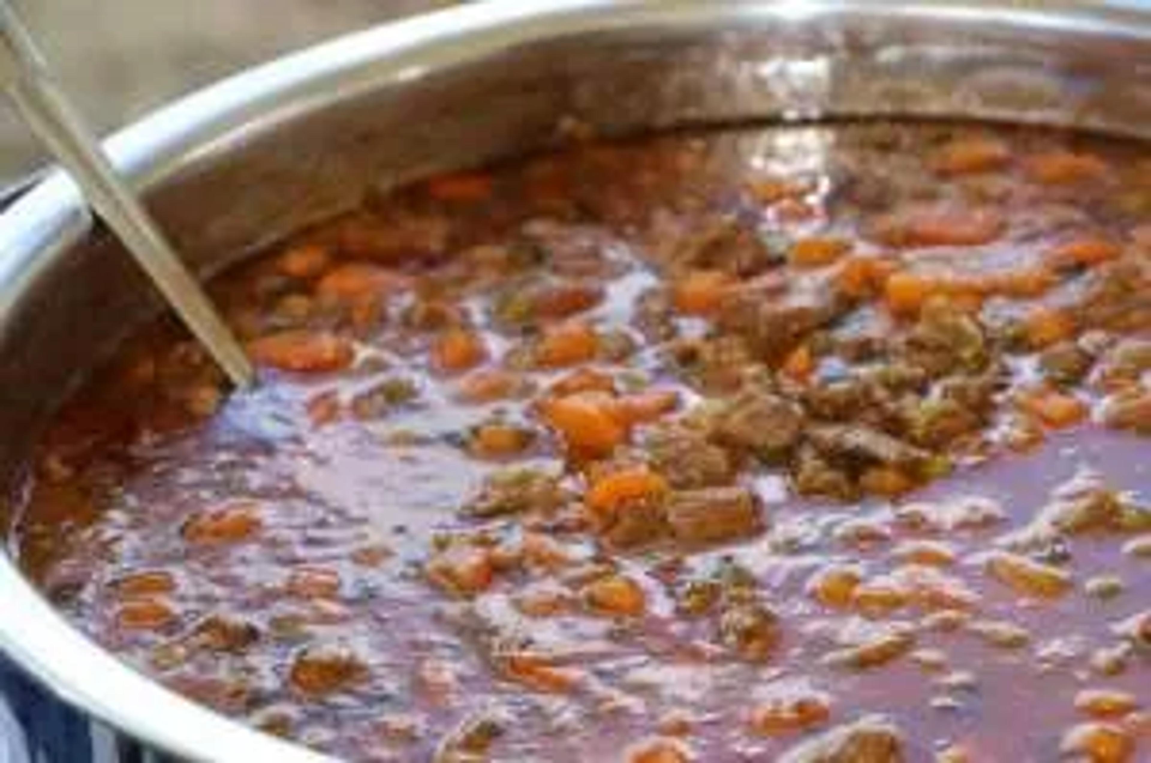 soup simmering in a pot
