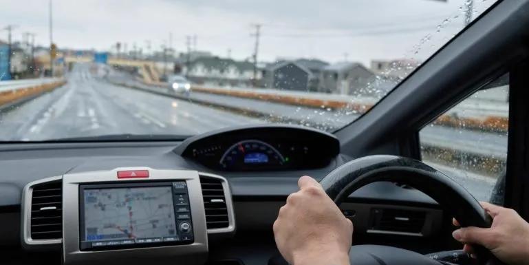 image of inside a car for someone driving in Japan