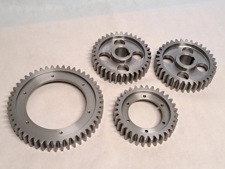 Spare parts, including gears made from documentation or by reverse engineering.