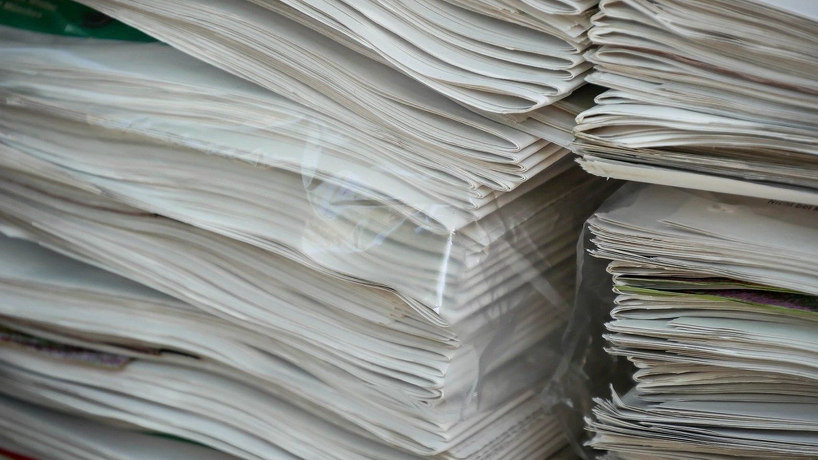 Stacks of paper documents