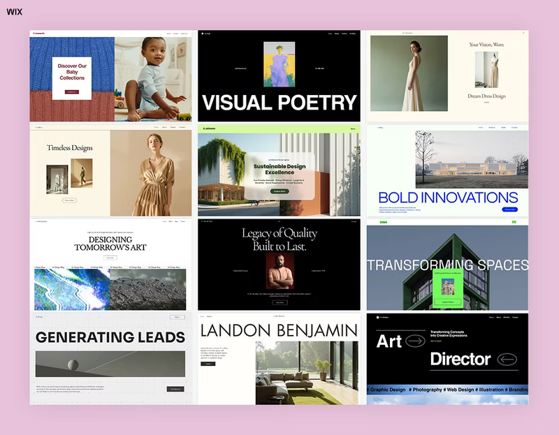 Example of clean portfolio site layout with project cards