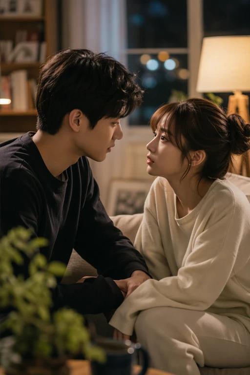 Same AI short drama frame after subtitle removal, background fully restored