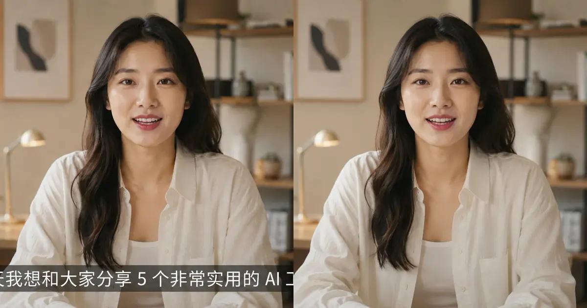Before and after comparison of hardcoded subtitle removal before video translation