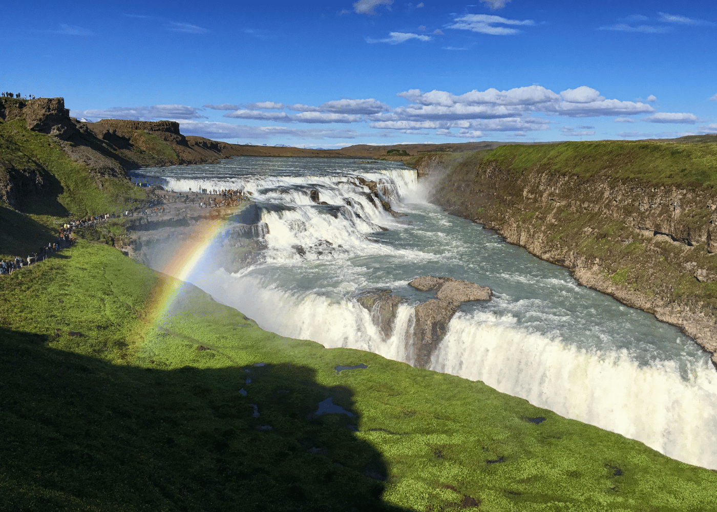 Gullfoss waterfall - beautiful in June during the Icelandic summer