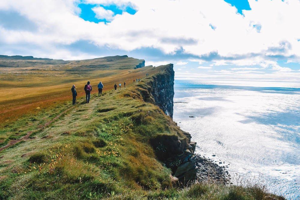 Hiking at Latrabjarg cliffs in Westfjords - Visiting Iceland in Summer