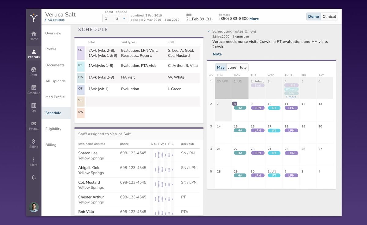 Mockup of scheduling interface.
