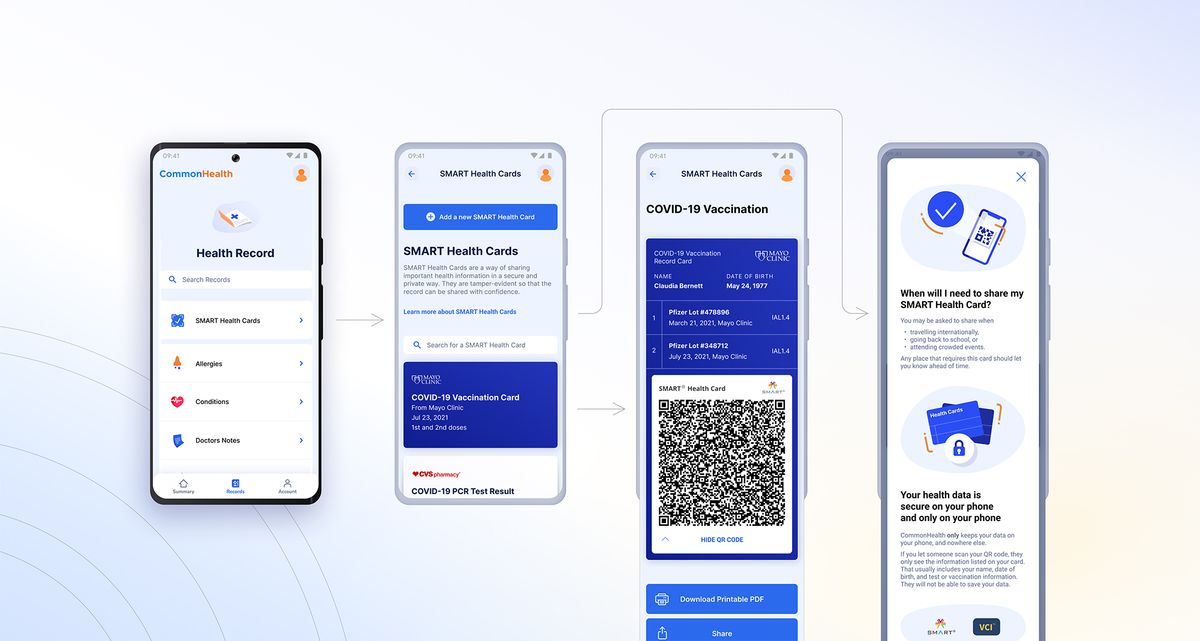 Images of Common Health app