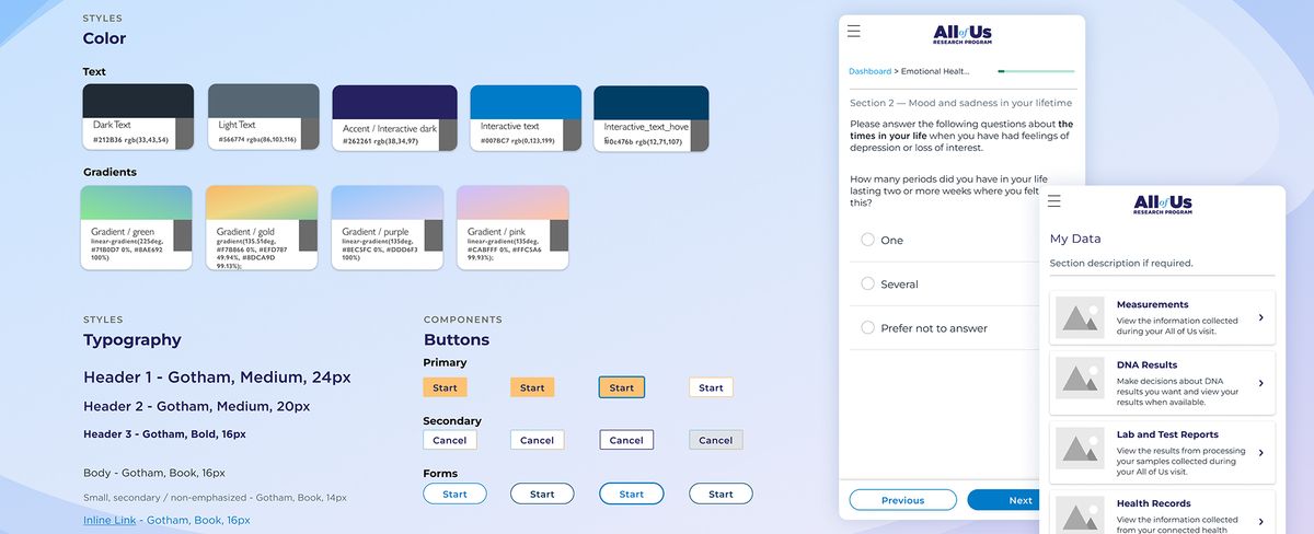 Styles from All of Us UI library