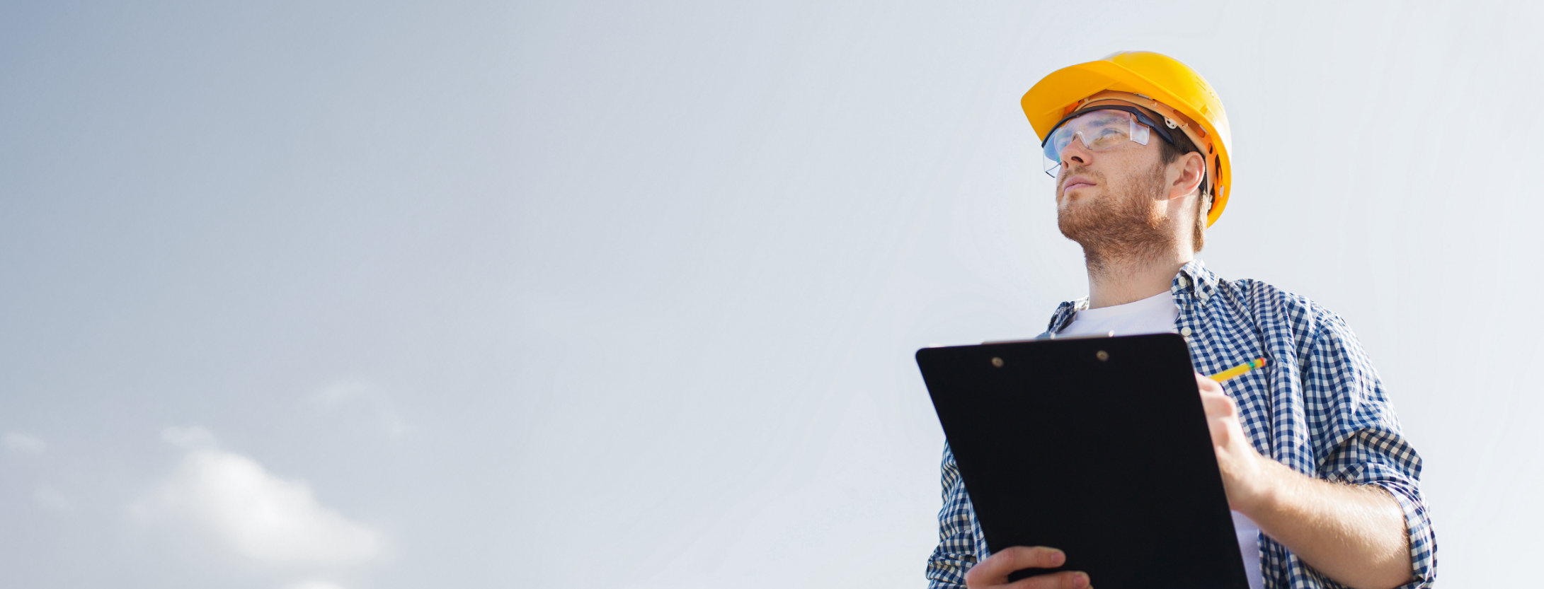 Man holding clipboard