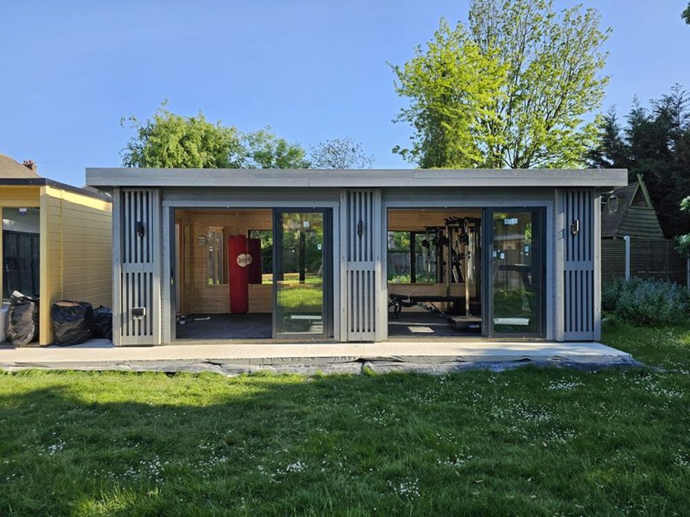 Front view with doors open — Garden Gym & Sauna by TrustBuilt Projects