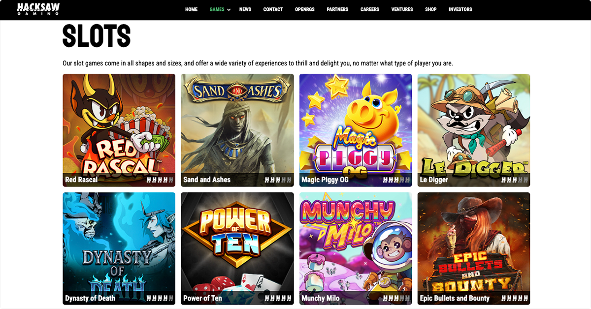 Latest Hacksaw Gaming slot releases